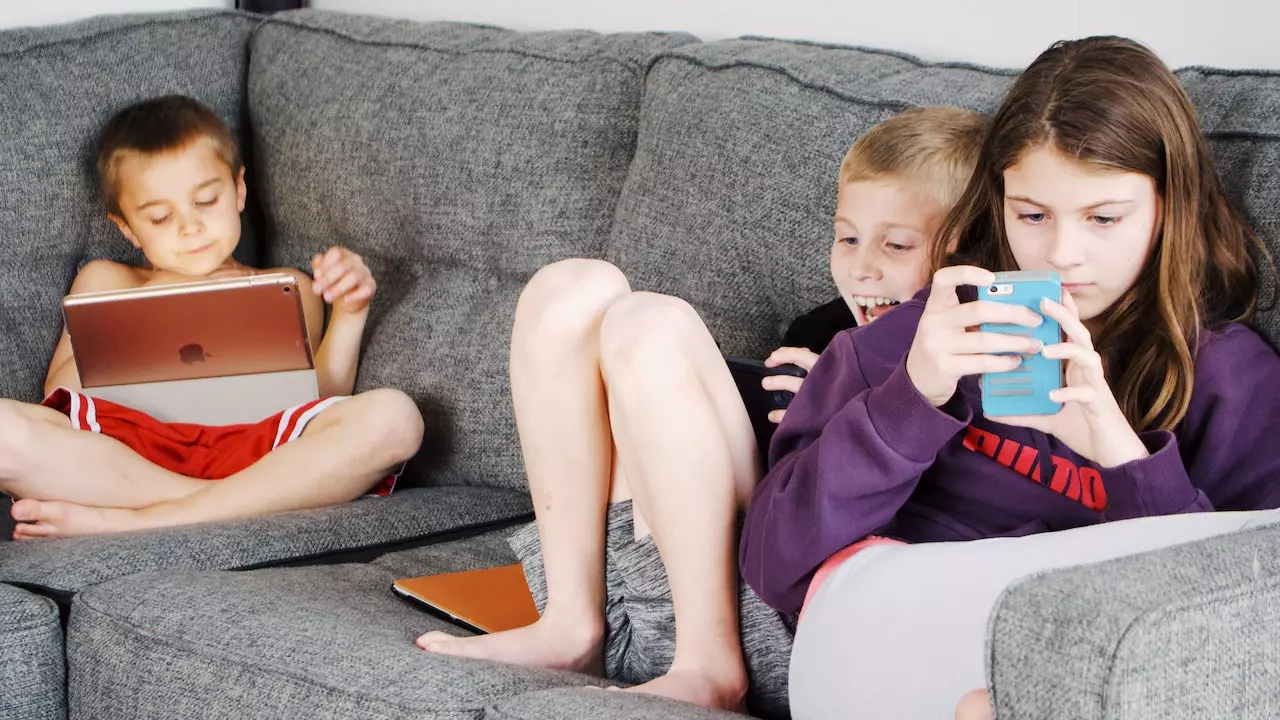 Children Busy On Phone